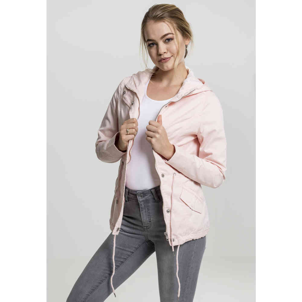 Urban Classics Urban Classics Parka jas Basic Cotton Roze Urban Classics Urban Classics Parka jas Basic Cotton Roze